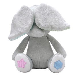 Interactive Peekaboo Plush for Babies, Infants and Toddlers, Grey Elephant, 10 inch Sitting