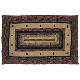 Country Star Black Premium Braided Collection | Primitive, Rustic, Country, Farmhouse Style | Jute/Cotton | 30Days Risk Free | Accent Rug/Door Mat/Floor Carpet- 27"x48" Rectangle