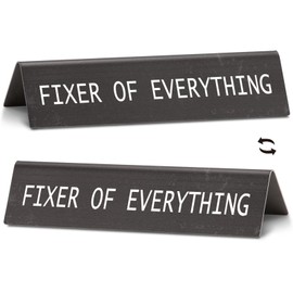 Funny Novelty Nameplate"Fixer of Everything", Humor Name Plate for Coworker, Funny Work Gift for Bestie Soul Sister Friends Boss Manager, Christmas Birthday Gift Office Desk Name Plate VTP269