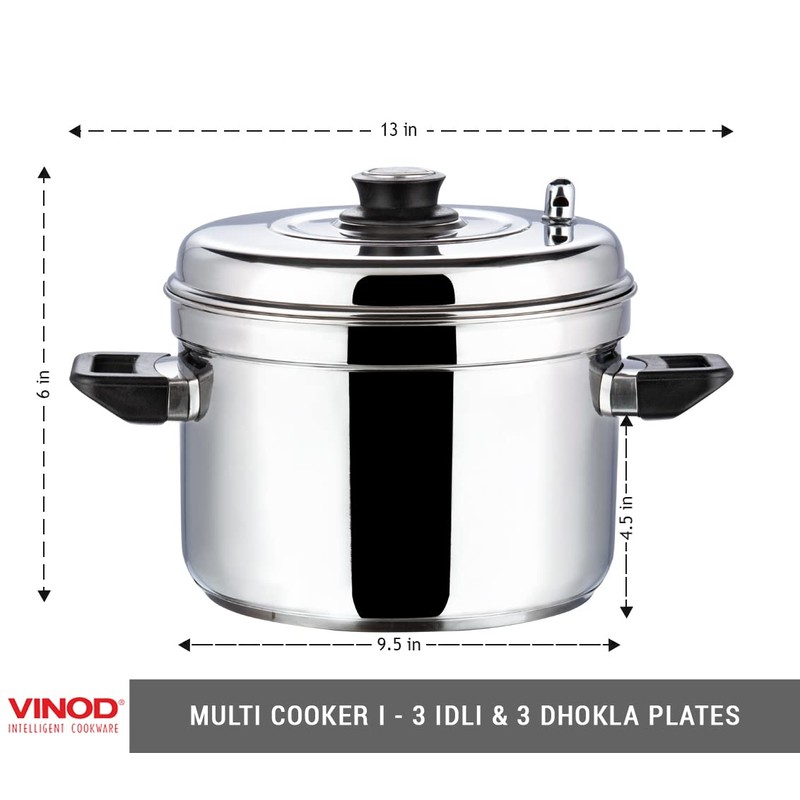 Vinod Idli Dhokla Cookers - Premium Stainless Steel (Multi Cooker,