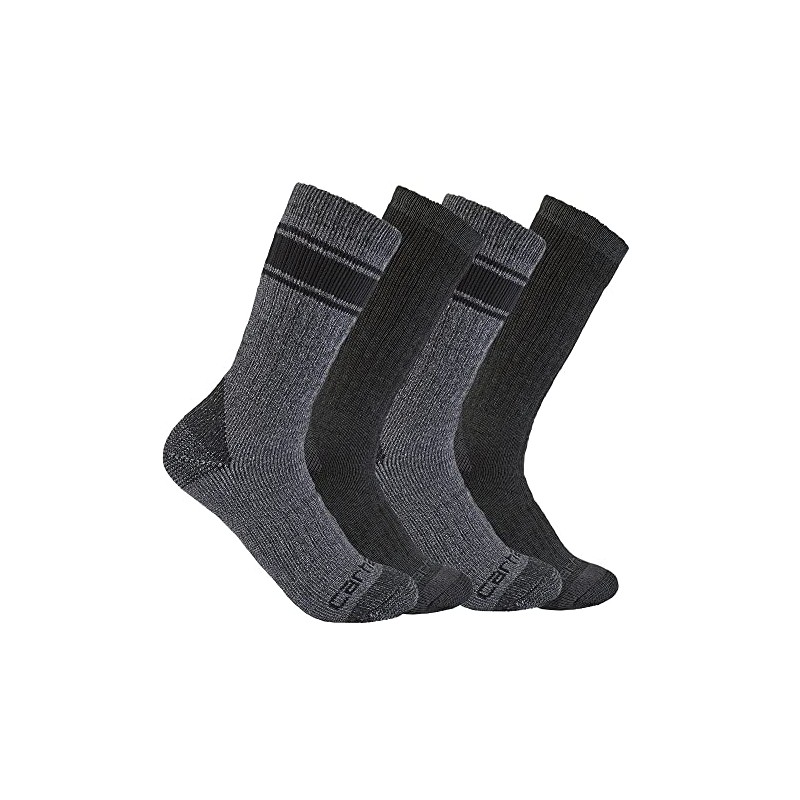 Carhartt - Calcetín pesado para hombre, paquete de 4, Surtido