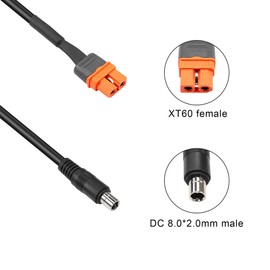 PNGKNYOCN XT60 Extension Cable，1M/3FT 14AWG DC 8020 to XT60I (2+1) with Signal Pin Female Adapter Cable for Solar Generator Portable Power Station（XT60 to DC8020）
