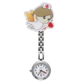 JSDDE Nurse Watch Cute Pattern FOB Watch Nurse Watch Heart Rate Monitor Chain Watch Nurse's Watch with Clip Analogue Quartz Watch Pocket Watch (Angel), Professional