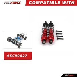 RCAWD SCX10 Aluminum Front Rear Shocks Absorber Damper For 1/10 Rc Car Axial Scx10 Upgrades Hop-Up Parts SCX0018 Red