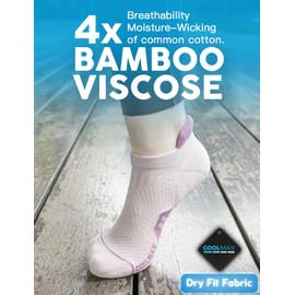 Juclise Coolmax Bamboo Viscose Compression Running No Show Sock Women, Moisture Wicking Cushion AntiBlister Athletic Ankle(US, Alpha, Medium, Regular, Regular, Sandy Melon+Dusty Pink+Watermelon)