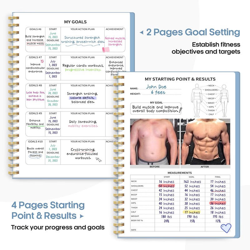 Fitness Workout Journal for Women & Men, A5(5.5" x 8.2")