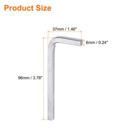 HARFINGTON 3pcs L-Shaped Square Head Wrench 6mm CR-V L-Key 4 Points Metric Bolt Wrenches Repairing Tool for Basic Home Repair DIY Project and General Applications