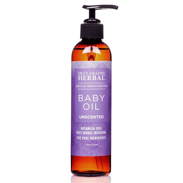 Ora's Amazing Herbal Calendula Baby Oil, Baby Massage Oil, Natural Baby Oil, Cradle Cap, Baby Hair Oil, Baby Scalp Oil, Infant Massage Oil with Organic Jojoba, Baby Acne, Unscented Baby Oil