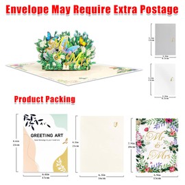 GREETING ART Wedding Card, Pop Up Wedding Card, Mr and Mrs Wedding Card, Bridal Shower Card, Engagement Card, Mr & Mrs Card, Sweet Card for Him, Her, Men, Women