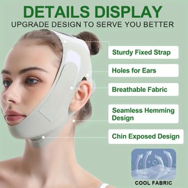 QOMJUFA V Face Masks, Reusable V-Line Mask, for Double Chin and Saggy Face Skin, Can Be Used Anytime, Green
