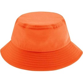 Bucket Hats Fisherman Style Plain Simple Bucket Hat for Women Men Girls or Boys | Brimmed Sun Hat for Football Hiking Fishing Festival or Beach Holiday | One Size Fits All (Orange)