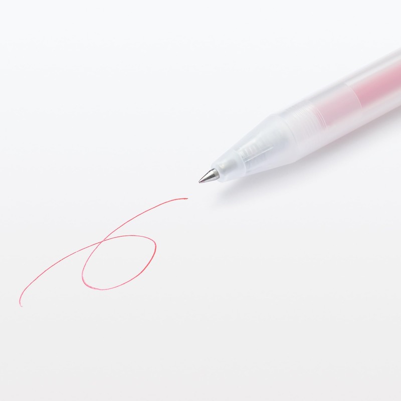 MUJI NB0SJA2S Smooth Paint Gel Ink Ballpoint Pen Retractable Red