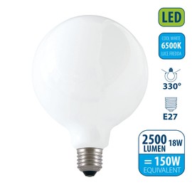 Velamp Opal LED Globe G125 18W 2500LM E27 6500K