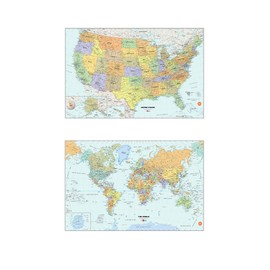 US and World Map Bundle Wall Decals, WP4430