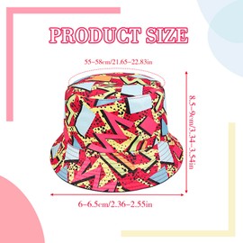 MILAKOO Bucket Hat Retro 80s 90s Style Fashionable Fishing Hat Unisex Reversible Fishing Hat Double Sided Sun Hat, C1:Pink Graffiti