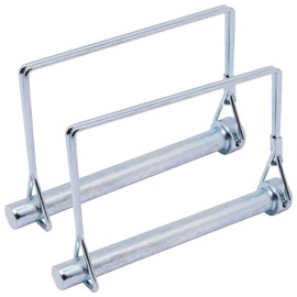 ZHMEINA 2PCS Square Trailer Pin, 3/8" x 4" Heavy Duty Towing Hitch Pin, Trailer Coupler Pins, Secure PTO Shaft Locking Pins for Trailers, RVs, Boats, Farm Equipment, Lawn Mower Hitches