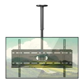 Gibbon Mounts TV Ceiling Mount, Height Adjustable TV Mount Bracket, Hanging Tilt 15° Swivel 360 Rotation Full Motion TV Pole Mount, fits Most 37-70” TVs, Holds Up to 180 lbs,700x400mm VESA Max, Black