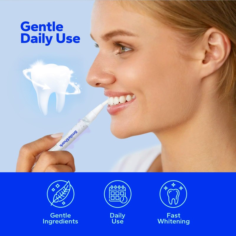 SmileShark Premium Teeth Whitening Pens (4 Count), Sensitive-Free Whitening Gel,