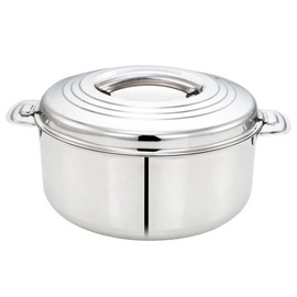 Tabakh 2.5-Liter Stainless Steel Casserole Hot-Pot Food Warmer & Serving Bowl, 2500ml,Silver