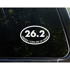 Sign Depot 26.2 Oreos I Can Eat at Once -6" x 3-3/4" - Vinyl Die Cut Decal/Bumper Sticker for Windows, Cars, Trucks, Laptops, Etc.