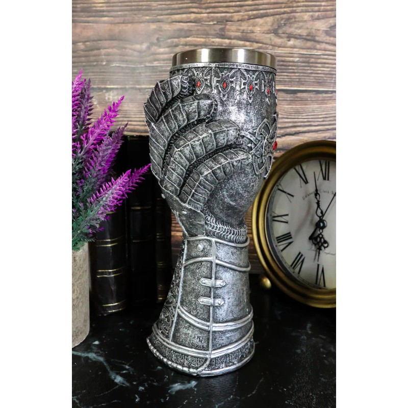 Medieval Knight Of Chivalry Gauntlet 9.5"H 8oz Wine Drink Goblet