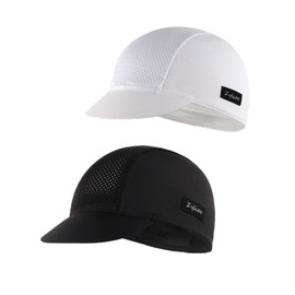 Zylioo XXL/XL/L/M/S Cycling Cap with Visor Large Head, UV Protection Cycling Cap Bicycle Hat Summer Sports Cycling Climbing Fishing, Black+white, M - XL