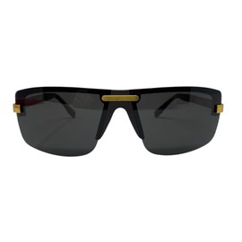 YOUZEY Black and Gold Polarized Sunglasses for Women Men Sporty Wrap Around Sunglasses