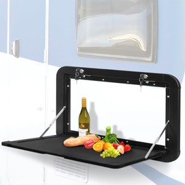 HWHongRV Foldable RV Picnic Tables Campervan Picnic Wall Mounted Table, RV Table Top Premium Aluminum Alloy Folding Wall Table Lockable Wall Table Kit, 23.4 x 16 inchs