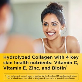 Nature Made, Gomitas de colágeno, 100 mg de colágeno hidrolizado, ayuda a mantener la piel sana; sin gluten, limón, 60 unidades | Hydrolyzed Collagen 