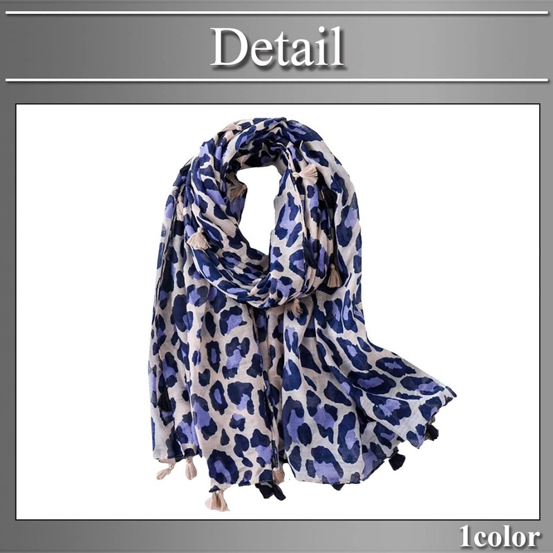 BUZZxSELECTION SK018 Women's Scarf, Leopard Pattern, Casual, Afghan, Large, Cotton