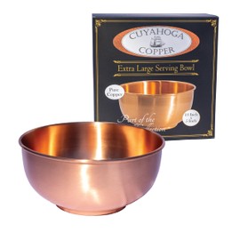 Cuyahoga Copper 10 Inch Pure Copper Bowl – Handcrafted Decorative & Functional Mixing Bowl for Kitchen, Serving, or Décor – Heavy-Duty 100% Copper with a Smooth Satin Finish