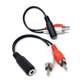 DRUT 2pcs 3.5mm Stereo Jack Socket to 2 x RCA Phono Jack Plugs Adapter AUX Splitter Cable Lead (Black)