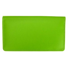 Lime Green Smooth Leather Checkbook Cover