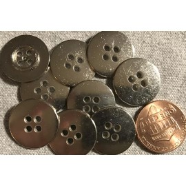 Unbranded 9 Shiny Silver Tone Sew-through Metal Buttons 18mm 11/16" # 8309
