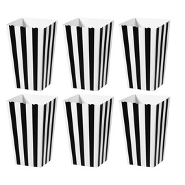 TOYANDONA 24pcs Striped Popcorn Boxes, Black and White Small Paper Popcorn Boxes for Party Supplies