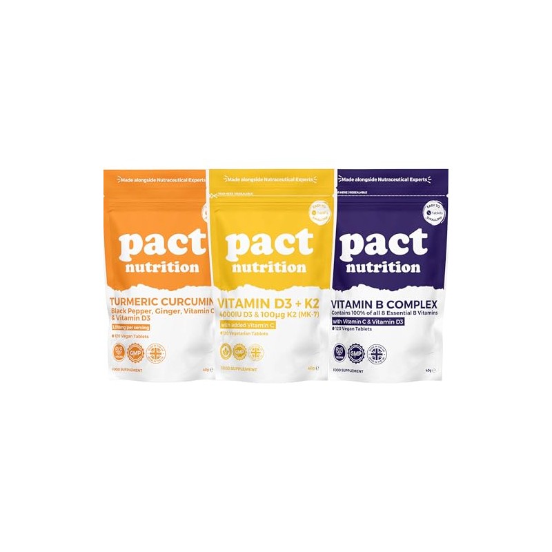 Immunity Bundle - Vitamin D3K2, Vitamin B Complex & Turmeric