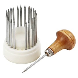 Rimikuru Myrtchisel Metal Carving Stone Fastener Tool Set of 23 Ball Bore Tools, Fish, Chisel, Hand Carved, Nanaco