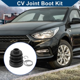 Hihaha No.495421R001 CV Joint Boot Kit W/Clamps for Hyundai Accent 2012-2017 Inner Constant Velocity Joint Boot Strong Durable Rubber 1 Set Black