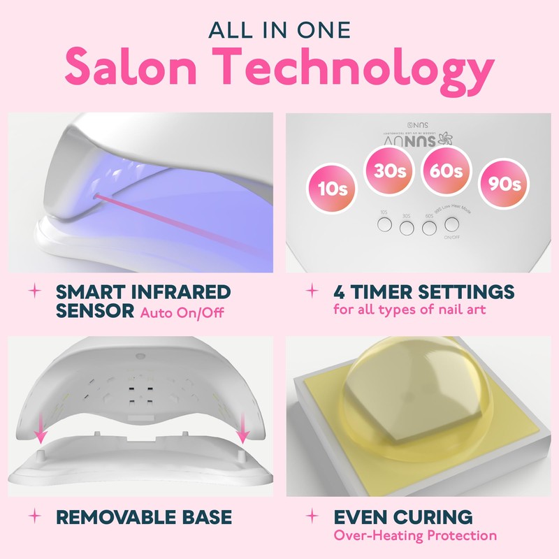 SUNUV UV Light for Nails, UV LED Nail Lamp with