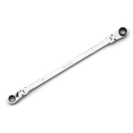 Capri Tools 17 x 19 mm 90-Tooth Extra-Long Double Box End Reversible Ratcheting Wrench, Spline Drive, Metric