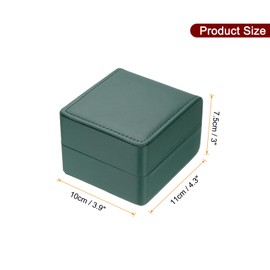 HARFINGTON Single Watch Case, PU Leather Watch Travel Storage Display Box for Men Women with Removable Cushion, Portable Watch Holder Organizer for Most Watches, Green,