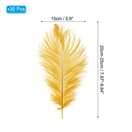 PATIKIL 8-10 Inch(20-25cm) Ostrich Feathers, 30 Pack Artificial Ostrich Feathers Bulk for Wedding Party Centerpieces Decorations Crafts Gold (5inch Width)