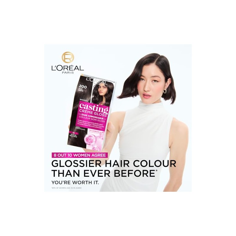 L’Oréal Paris Casting Crème Gloss Semi-Permanent Dye, 4102 Cool Chestnut