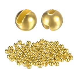 TIXIPEM 3.5mm Dia Tungsten Beads for Fly Tying [150PCS] - Slotted Head Ball for Tackle Craft & Fishing - [#10-12 - Gold Tone] Sink Deeper Faster Fly Fishing Materials