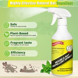 32 Oz Rodent Peppermint Oil Repellent Spray to Repel Spiders, Mice, Rat, Natural Spray for Mouse and Rats, Powerful Mice Spray for Indoors & Outdoors