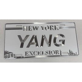 Diamond Etched Products Custom New York NY State Excelsior Car Tag Diamond Etched White License Plate