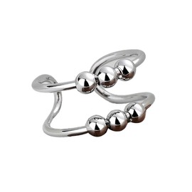 Auriselle Anxiety Rings for Women Adjustable Anxiety Stress Rings Open Spinner Beads with Triple Layer Shiny Silver Open Fidget Ring for Women, 3 Types, Copper, No Gemstone