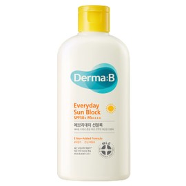 Derma B Derma B Everyday Sun Block Large Size Sunscreen SPF50+ PA++++ 6.71 Fl Oz, 200ml Fast-Absorbing Lightweight SPF Moisturizer, Facial Body Non-Sticky for Dewy Skin, Korean Protection Lotion