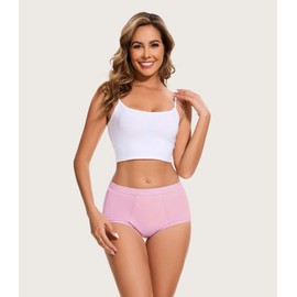 Bobelle Wear Incontinence Underwear for Women 100ml High Absorbency Leak Proof High Waisted Panties Washable Postpartum Period Cotton Briefs 3 Pack (Multicolor, Small)