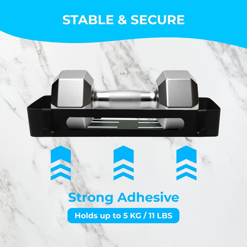 Shower Caddy Adhesive, 304 Stainless Steel, 3 Pack, Black